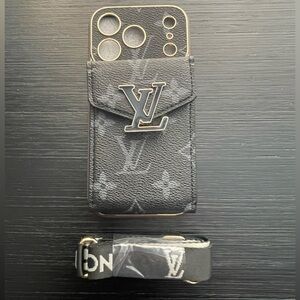 iPhone 17 Pro Crossbody-wallet Black Phone Case